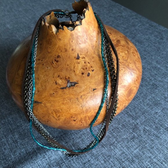 Necklace - 5 strands of different colors and textures - Picture 3 of 5